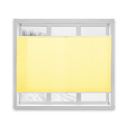 casa pura® Plissee Rollo | mit eleganter Crushed Optik | Klemmfix ohne Bohren | lichtdurchlässig & blickdicht | gelb | 8 Größen (55x200cm) - 3