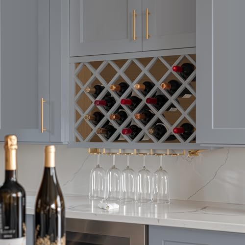 Soporte de Madera Maciza para Botellas con Paneles de Rejilla 30"W miniatura 2