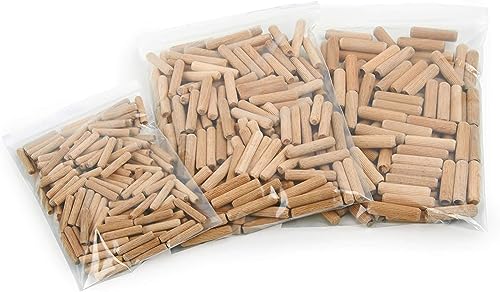 image for ALBO Wooden Dowel Pins 500 Pack Assorted Sizes 1/4 + 5/16 + 3/8 inch F