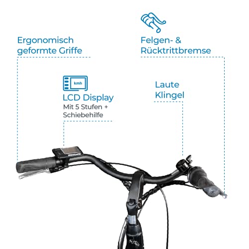 ZÜNDAPP E Bike City Elektrische fiets voor dames, 26 inch, voor 140-165 cm, 7 versnellingen e-bike voorwiel motor, e… - Afbeelding 7