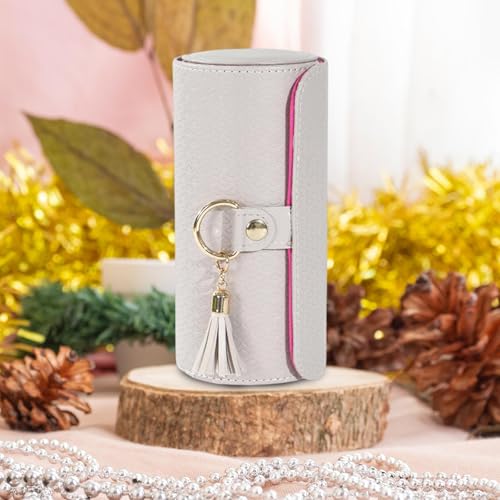 Boîte à Bijoux Enroulable étanche en cuir PU avec compartiments antichocs - 7