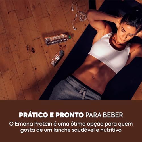 Emana Protein Bebida Proteica Sabor Cacau Sem açúcar - 12 Unidades de 250ml