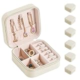 AGECASH A 6 pack Bridesmaid Gifts Jewelry Box, Bridesmaid Proposal Travel Small Jewelry Case Organiz