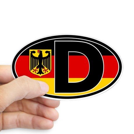 Adesivo ovale per paraurti auto con bandiera della...