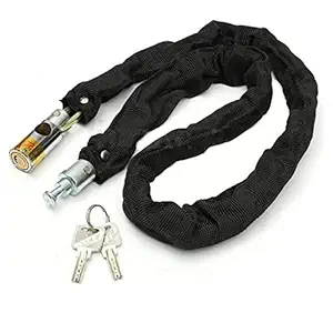 FASTPED Strong Steel Chain Bicycle Lock Cover With Cloth And 2 Keys Black (35 Inches long)