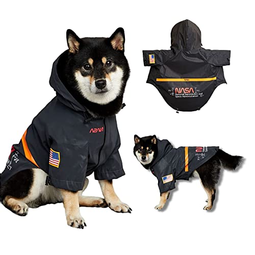 REEYAM 犬レインコート ドッグウェア 犬の服 犬用合羽 小型犬 中型犬 大型犬 反射効果 梅雨対策 脱着簡単 通気 軽い 快適 防水 防風(黒、L)