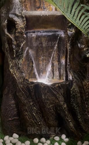 Image of Tree Log Fiber Fountain for Home Decor /Living Room /Hall /Office /Garden /Room Indoor /Outdoor (55 x 40 x105 cm)