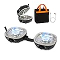 INFOOD Propane Camping Stove 20,000 BTU - Portable 2 Burner Gas Stove with Adjustable Flame Control, Piezo Ignition, Carry Bag & Propane Adapter Hose, Folding Design for Camp, BBQ, Tailgating, Black