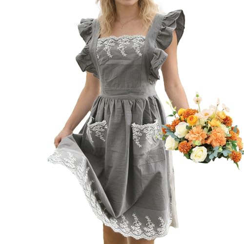 Tablier pour femme maison cuisine restaurant jardin : coton vintage multifonction à poches