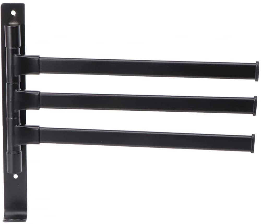 Toallero Giratorio Montado En La Pared Para Baño Perchero Giratorio Para Toallas Perchero De Cocina Negro Sin Perforador-265X340mm