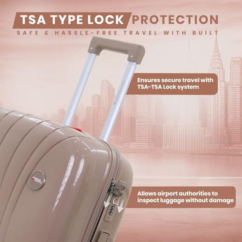 Image of AMERICAN TRAVELLER New York Trolley Bag | 360 Disc Spinner Wheels | Durable Hard Shell , TSA Type Lock , Spinner Trolley Luggage, 360 Disc Spinner Wheels