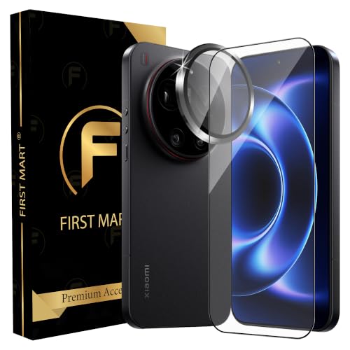 Image of FIRST MART Tempered Glass for Xiaomi 17 Ultra 5G with Black Camera Ring Guard & Installation Kit | HD Clear Edge-to-Edge Screen Protector, Scratch Resistant, Case-Friendly | Pack of 1
