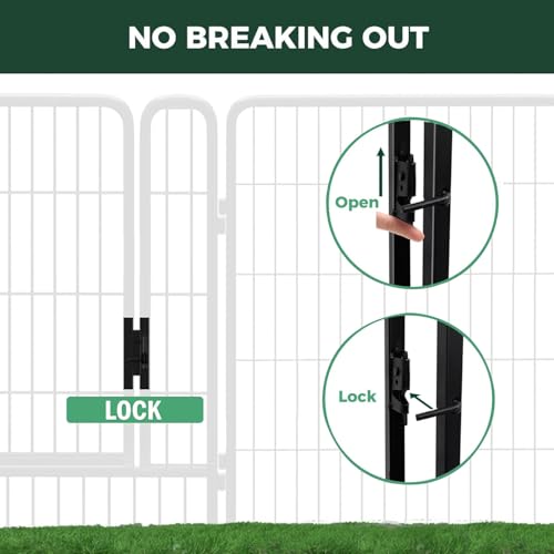 Image of Vivicreate 8 Panels Dog Playpen Indoor Outdoor Metal Pet Fence Portable Foldable Dog Pen Puppy Exercise Pen for Small Medium Dogs Yard RV Camping