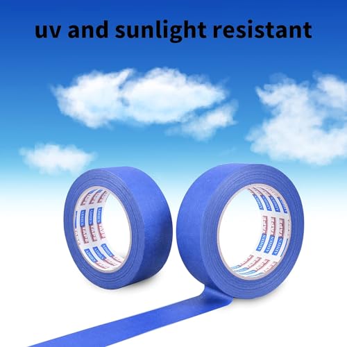 Image of ADHES Blue Painters Tape Blue Tape Painting Tape for Walls,UV Anti,14 Days Clean Remove,1.5inch x 60yard,24Rolls