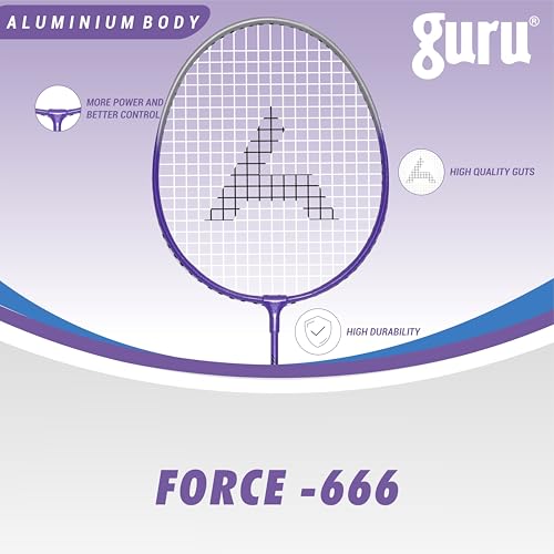 Image of GURU Force-666 Badminton Racket Pack of 1 for Men, Women Boys & Girls with Cover