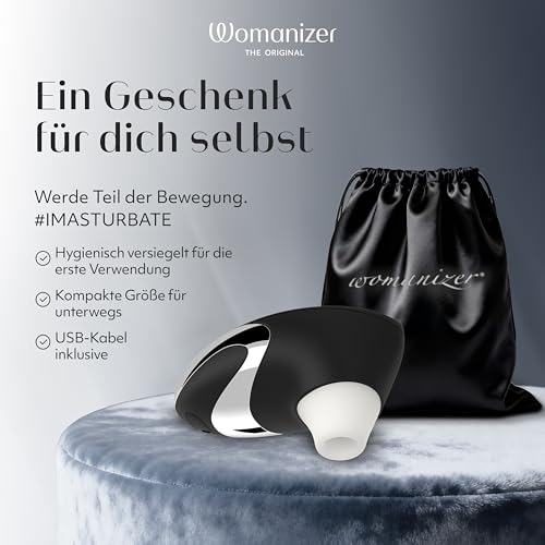 Womanizer W500 Klitoris-Vibrator Erwachsenen-Spielzeug | Vibrierender Klitorisstimulator mit 12 Saugstufen | Wasserdichter Klit-Sauger | Saugende Erwachsenen-Sexspielzeuge für Frauen | Chrom