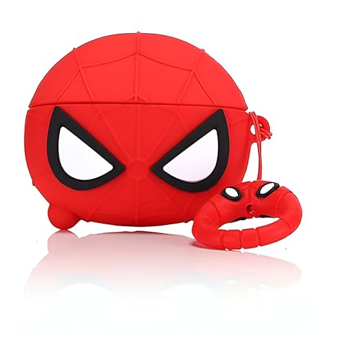 Image of New Cute Soft Silicone Case Compatible with Apple AirPods 4 Generation (2024) Full 360 Protection Dust-Proof Shockproof Case Cover with Hook (Cover Only) (Spider-Man)