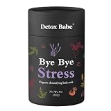 Bye Bye Stress Organic Detox Bath Salt Soak (8 oz) | Epsom Salt, Red Beet, Chia Seed, Lavender, Fran