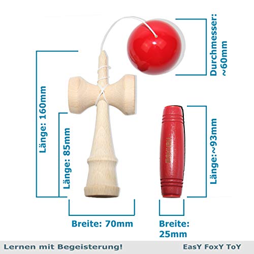 EasY FoxY ToY Kendama Mokuru Original Holzspielzeug; Geschicklichkeits Spiele Drinnen & Draußen Für Kinder ab 6 Jahren… – Bild 6