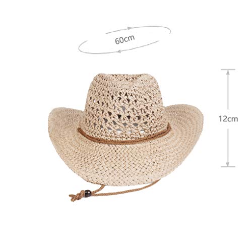 Sombrero de paja para mujer y hombre, estilo cowboy miniatura 5