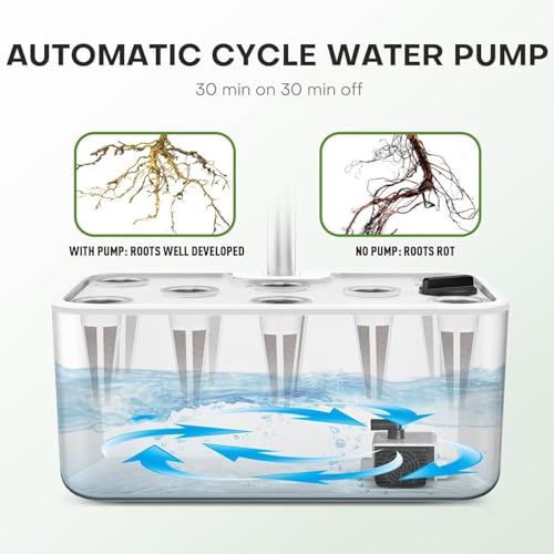 Sistema de jardín de hierbas para interiores con luz LED de crecimiento y temporizador automático, kit de cultivo hidropónico de 8 cápsulas para cocina doméstica