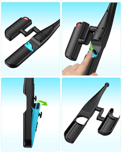 Canne à pêche pour Joy-Con Switch avec moulinet rotatif fluide pour simulation