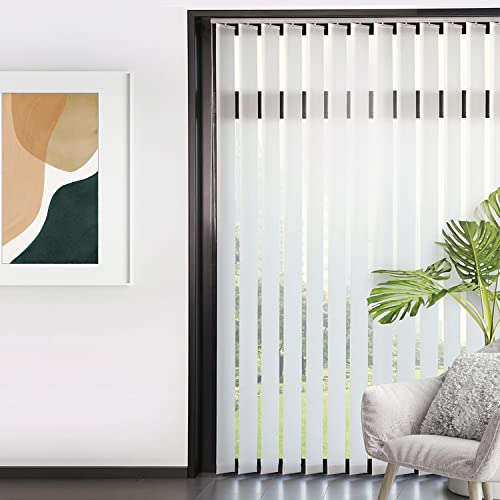 Kit Complet Store californien à lamelles Verticales 89mm sans chaînette Basse - Blanc - L8,9cm x H260cm