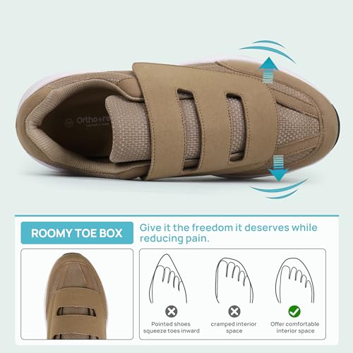 Ortho+rest Men Diabetic Walking Shoes Swollen Feet Shoe with Adjustable Closure4