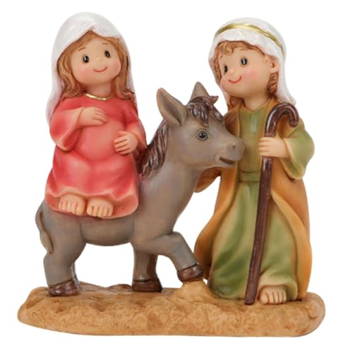 Oshhni Religiöse Figur Heilige Familie Statue Flucht nach Ägypten Szene Skulptur Neujahrsschrank Bauernhaus Harz Figur Weihnachtskunstwerk Oshhni Religiöse Figur Heilige Familie Statue Flucht nach Ägypten Szene Skulptur Neujahrsschrank Bauernhaus Harz Figur Weihnachtskunstwerk