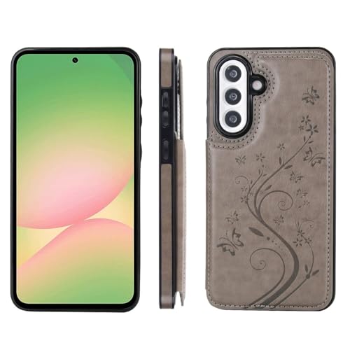 Housse Samsung Galaxy A32 5G grise anti-rayure avec rabat magnétique et porte-carte