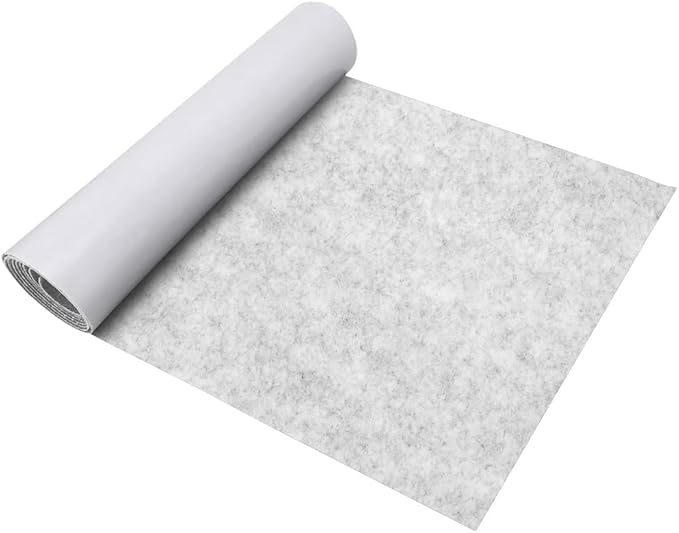 Feutrine Autocollante Gris Clair, Rouleau de Tissu en Feutre Autocollant, 40cm x 220cm x 1mm, Matériau de Rembourrage, Tissu de revêtement de Garniture...