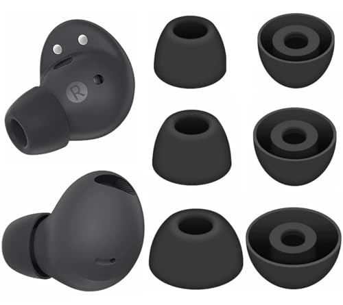 Replacement Earbud Ear Buds Tips Eartips Compatible with Samsung Galaxy Buds 2 Pro Earbuds, 3 Pairs S/M/L 3 Sizes Soft Silicone Earbuds Tips Ear Tip – Graphite 723