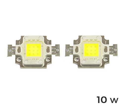 mws Pack di 2 Piastrine LED Ricambio fari LED Luce Fredda 6500k da 10 Watt