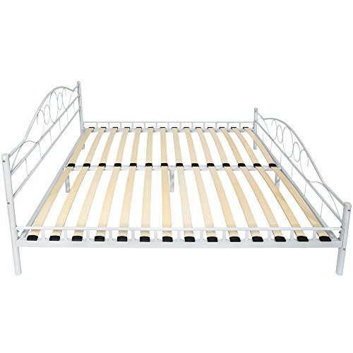 TecTake LETTO METALLO CON RETE STRUTTURA