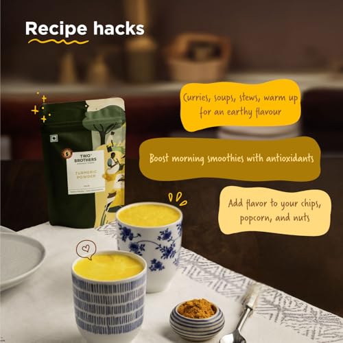 Image of TWO BROTHERS ORGANIC FARMS - Turmeric Powder (100 Gm) | Naturally Grown, Stonegrinded Haldi Powder | Good For Digestive & Skin Health | Ground Turmeric Powder