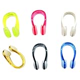 mkemka Nasenklammer Schwimmen 6 Stück wasserdichte Anti-Rutsch Nasenclips Erwachsene und Kinder Nasenclip Bunte Silikon Nasenklammer für Freitaucher und Anfänger