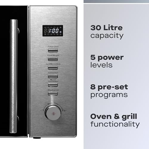 Daewoo 900W 30L Combination Microwave with 1250W Grill & 2200W Convection KOC9C5T Easy-To-Clean Stainless Steel Cavity and Jet Defrost Function, 8 Auto Cook Pre-Settings and Adjustable Timer - Image 3