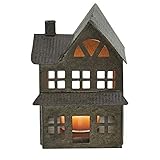 Park Designs Metal House Tealight Holder | Rustic Tin Candle Accent with Cutout Windows | Farmhouse Decorative Lantern for Cozy Ambience | Vintage Country Table or Mantel Display for Seasonal Styling