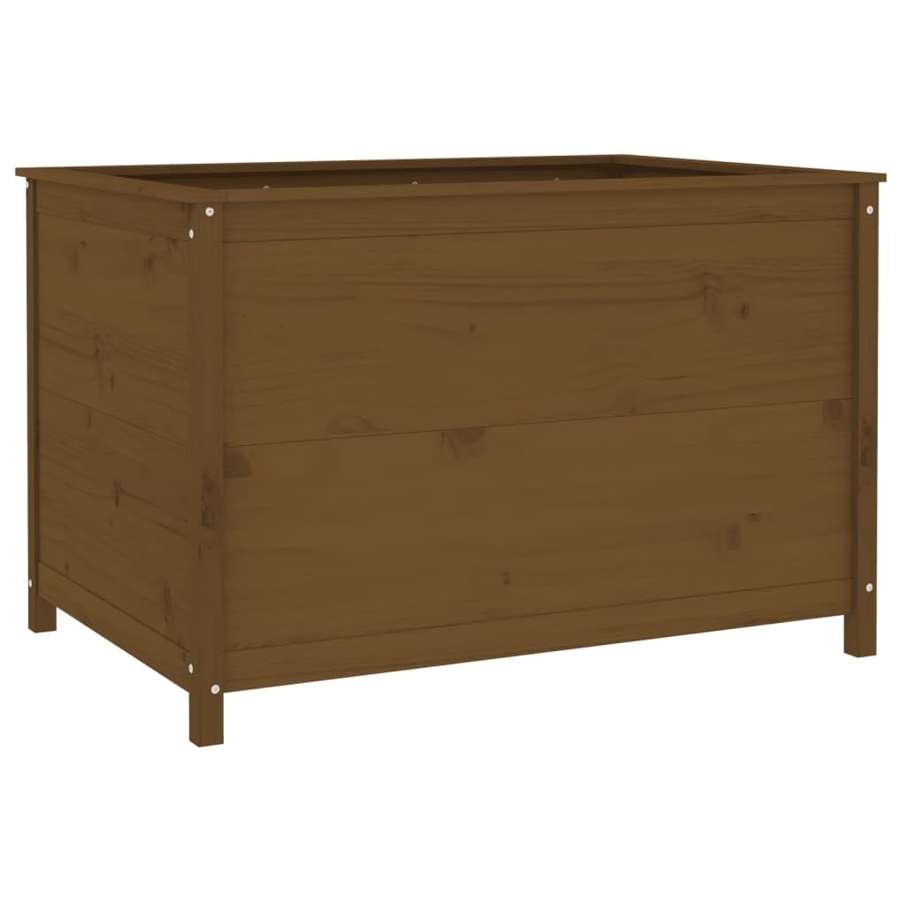 Aiuola rialzata in legno di pino massiccio, 119,5 x 82,5 x 78 cm, per giardino, balcone o terrazza, con molto spazio per piante, verdure, erbe e fiori