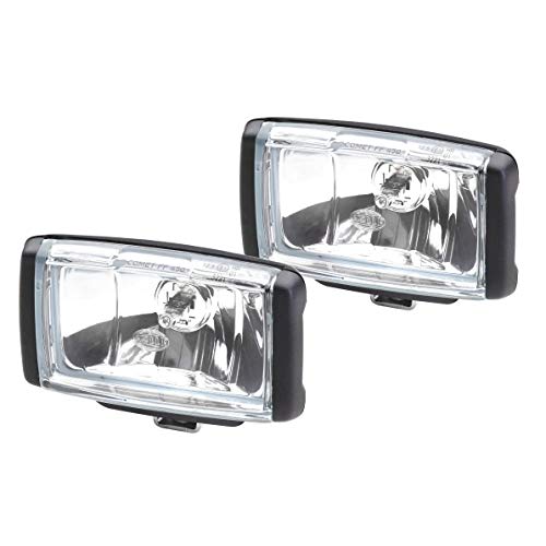 HELLA 1FB 010 951-821 FF/Halogen-Fernscheinwerfersatz - Comet FF 450 - 12V - rechteckig - Anbau - glasklare Streuscheibe - Lichtscheibenfarbe: transparent - Menge: 2