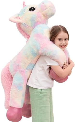 Muiteiur 43.4 Inch Unicorn Stuffed Animal, Giant Stuffed Unicorn ...
