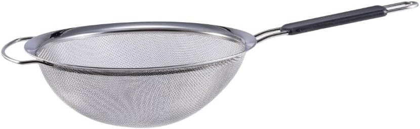Miniatura 4 de HERLIG™ Colador grande de malla fina con asa, grande, 9 pulgadas, colador de acero inoxidable a prueba de óxido, colador de alimentos de cocina para