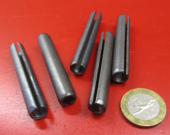 Metric Steel Slotted Spring Pins, M10 Diameter x 60 mm Length, 20 pcs.