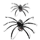 Halloween Animatronics Floating Hanging Spider Animated Decorations - Sound Activated with Creepy Sound, Scary Move, Light Up Eyes, Haunted House Decor Horror Spooky Prop for Indoor, Outdoor