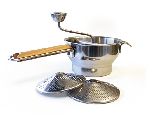 RSVP International Endurance Food Mill, Stainless Steel w/ Wood Handle | For Mashing, Straining & Grating Fruits & Vegetables | Easy to Clean | Applesauce, Tomato Sauce, Mashed Potatoes - Thumbnail 5