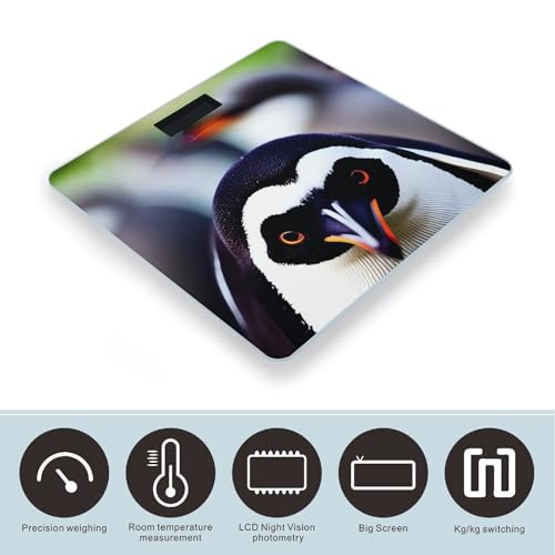 Báscula Digital Cuero con Cabeza de Pingüino, Vidrio Templado miniatura 3
