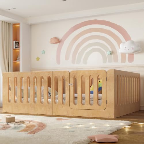 Image of Bellemave Full Montessori Floor Bed Frame,Natural