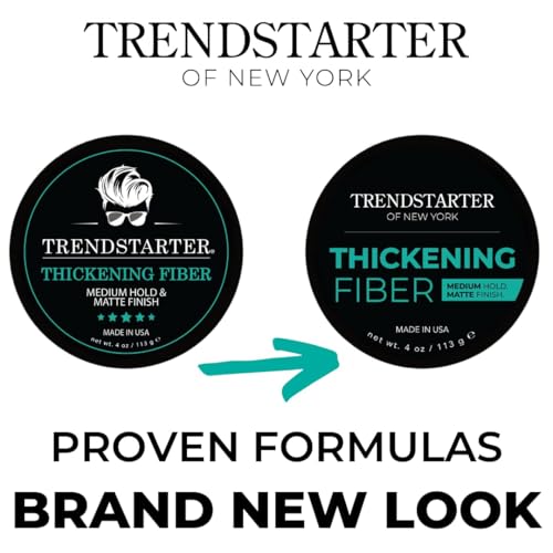 Image of TRENDSTARTER - THICKENING FIBER (4oz) (PACK of 2) - Medium Hold - Matte Finish - Premium Hair Thickening Clay Pomade - Water-Based - All-Day Hold Styling Product