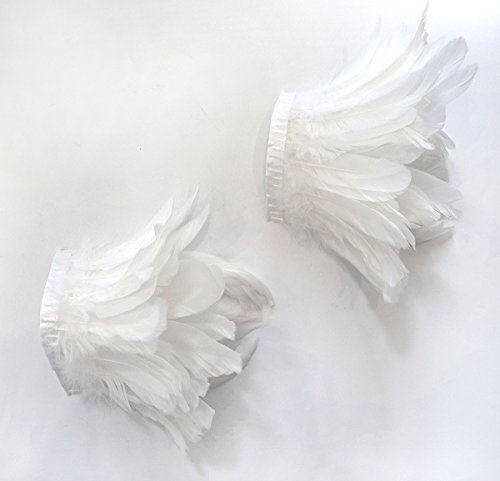 keland Hommes Gothique épaulettes En Plumage Danse Halloween décorations Lot De 2 (Blanc)