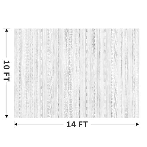 10x14 Area Rugs for Living Room Machine Washable Rug Distressed Indoor Carpet Neutral Moroccan Boho Rug Ultra Soft Area Rug for Bedroom Dining Room Playroom Office, Grey